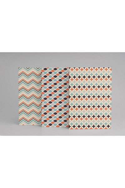 daystore طقم دفتر ملاحظات مكون من 3 قطع - مقاس A5 - مخطط - 13x21 سم - 64 صفحة