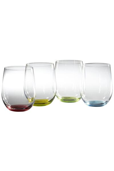 riedell Rıedel Happy "o" Wıne Tumbler - Renkli Su Bardağı Seti 4'lü