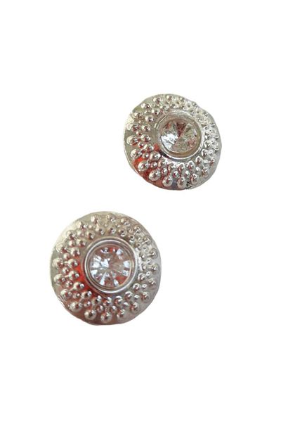 NTE Metal Chrome Single Stone Button 20mm 20 Pieces
