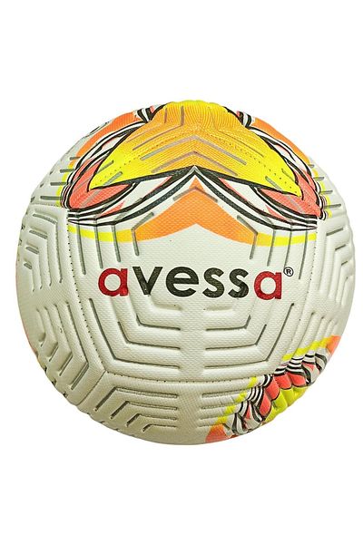 AVESSA كرة قدم Ft-300 رقم 5 منقوشة باللون الأصفر والبرتقالي 425 غرام