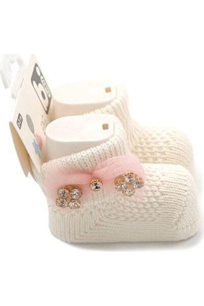 Bibaby Bow Baby Socks 68301 Stone Ecru