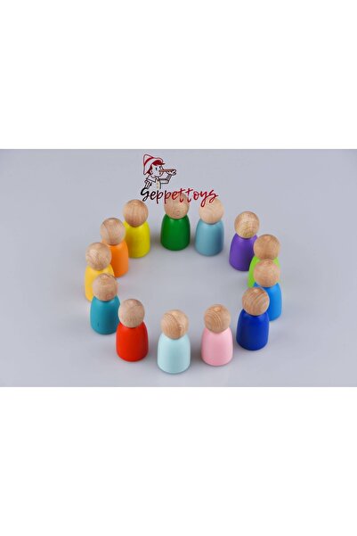 Geppettoys Waldorf Gökkuşağı Peg Bebekler