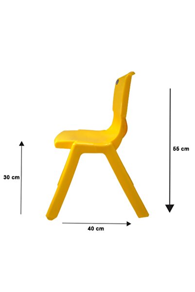 Temel 1.kalite Kırılmaz Çocuk Sandalyesi – Kreş Ve Anaokulu Sandalyesi Sarı 6 Adet