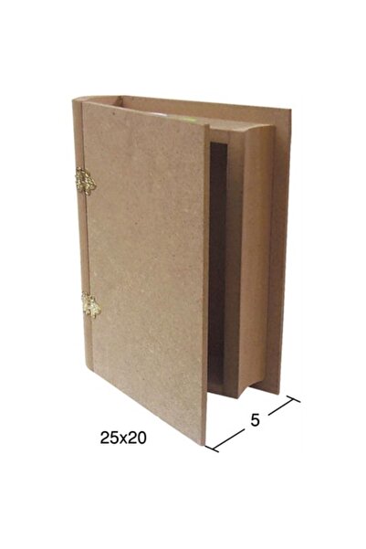 Genel Markalar Ku254 Orta Boy Kitap Kutusu, Boyasız Ham Ahşap Mdf Kutu
