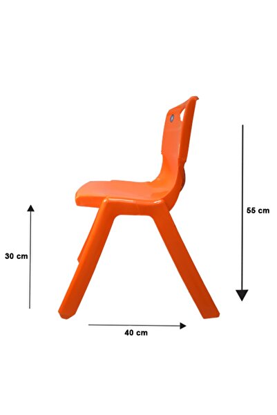 Temel 1.kalite Kırılmaz Çocuk Sandalyesi – Kreş Ve Anaokulu Sandalyesi Turuncu 10 Adet