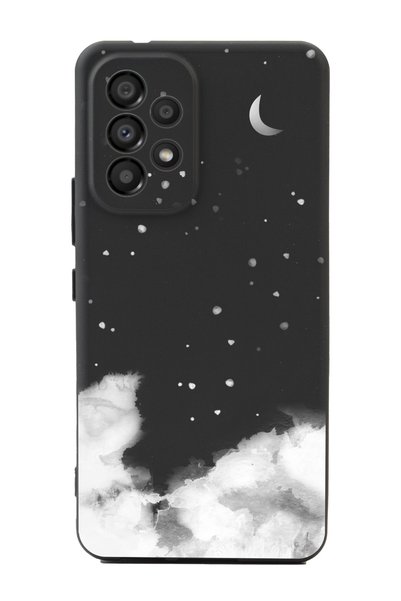 Spoyi Premium Phone Case for Samsung A33 Cloudy Design Black