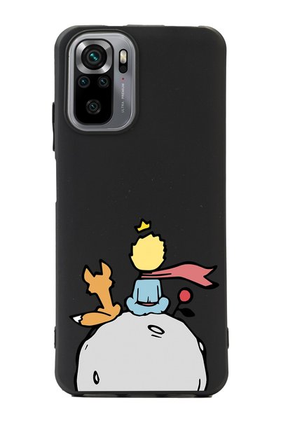 Spoyi حافظة هاتف Xiaomi Redmi Note 10 - 10s باللون الأسود بتصميم الأمير الصغير