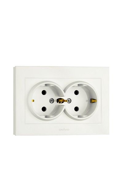 OVİVO Ovivo Grano White Socket - Flush Mounted Double Grounded