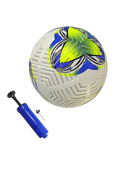 keufman كرة قدم مخيطة يدويًا 410 جرام من الجلد الناعم غير اللامع 4 بطانة رقم: 5 مناسبة لجميع أنواع المضخات + المضخة