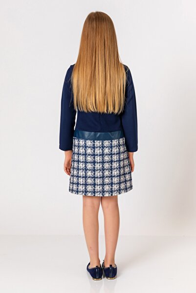 incity Καρό φόρεμα για κορίτσι σε μπλε ναυτική φούστα