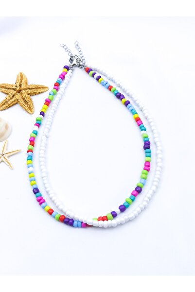 DENİZDENAL Kum Boncuk Kolye 2 Li Tarz