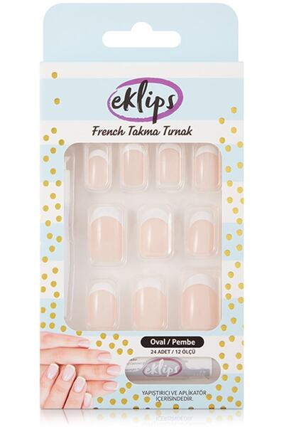 eklips Takma Tırnak French Pembe Oval