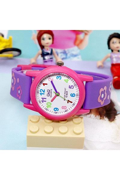 Q&Q 10 Atm Waterproof Purple Girl's Wristwatch