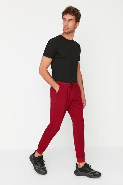 Trendyol Collection Claret Red Jogger Sweatpants - Regular Cut, Rubber Leg Tmnss20Ea0053