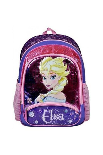 Frozen Elsa Glittered Three Compartment Primary School Bag 4 Piece Set