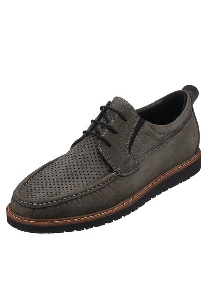 İriadam Krt103 Gray Calf Nubuck Leather Top Quality Comfortable Wide Fit Large Size Shoes