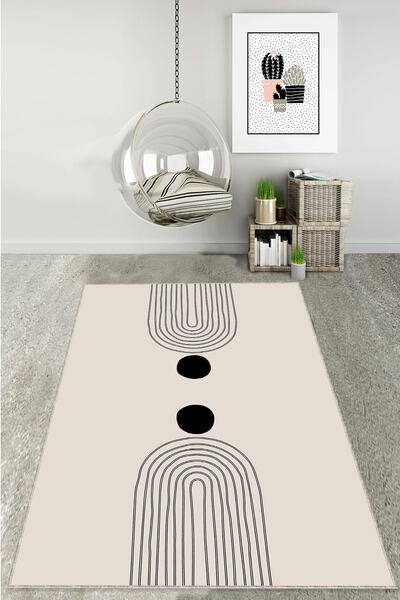 Viva Home Kaymaz Tabanlı Makinede Yıkanabilir Leke Tutmaz Salon Soyut Mutfak ...