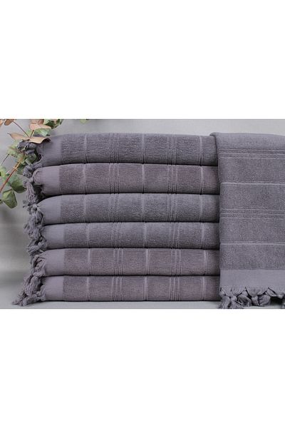 Kayra Export منشفة بيشتيمال رمادية داكنة مقاس 45 × 100 سم، وجه واحد على شكل منشفة، منشفة مطبخ صغيرة الحجم