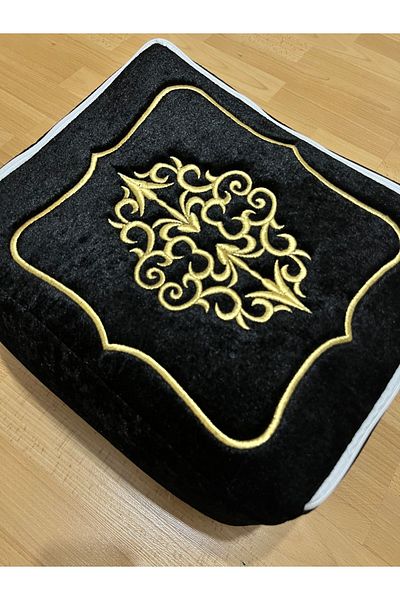 AYHANHOME Dowry Velvet Gold Embroidered Black Bundle 35x30 Cm Engagement Bride Groom Bag