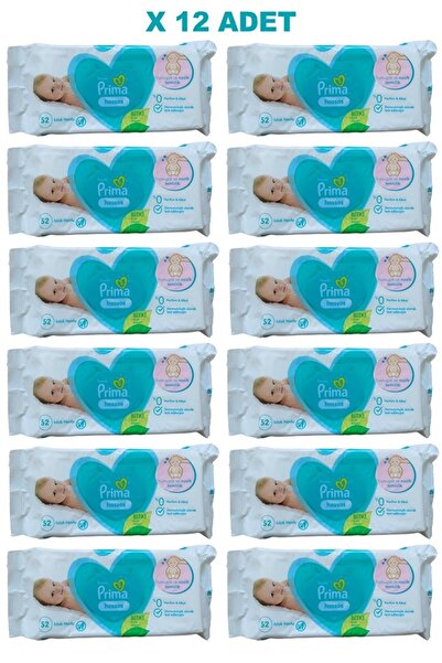 Prima Islak Havlu Hassas Ciltler 52'lı 12 Adet 624 Yaprak