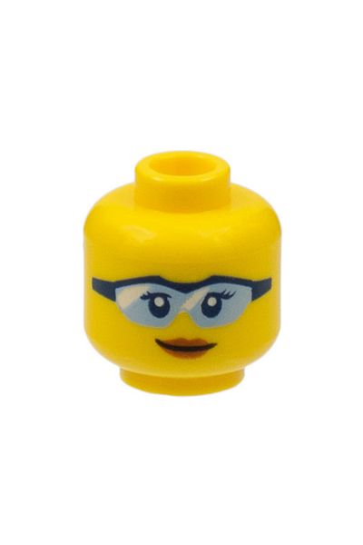 LEGO Minifigure Accessory with Yellow Head Blue Sports Glasses for Woman