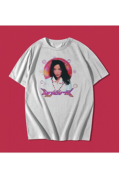 rebelberi Björk Oversize Unisex bela majica