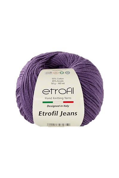 Etrofil Jeans 037 Purple Knitting Yarn Summer Crop Dress Amigurumi Motif Cotton Yarn 50 gr 165 Meters