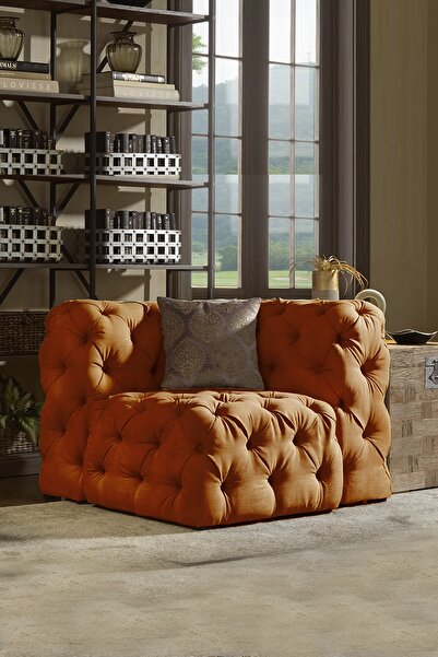 LOVİSSE HOME Angolo Luxury Handmade Özel Tasarım Chester Berjer, Tekli Koltuk