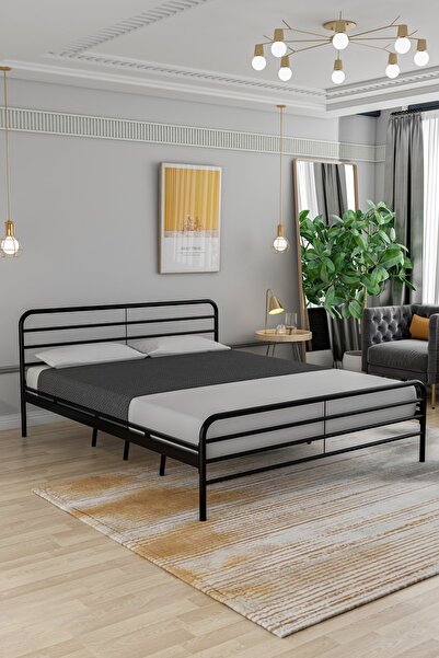 FANO Milas Metal Karyola Siyah Çift Kişilik Ferforje Yatak 140x190, 140x200, 150x200, 160x200