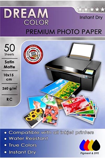 dreamcolor Epson Yazıcılar Için Fotoğraf Kağıdı Satin Mat 260 Gr 10x15 50 Yaprak