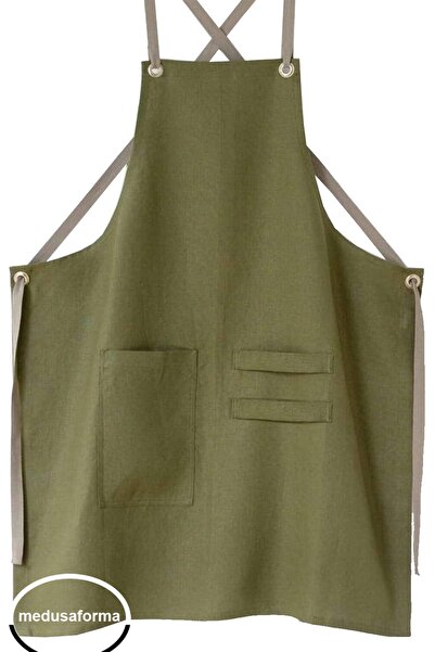 medusaforma Çapraz Askılı Mutfak Önlüğü Master Şef Cafe Restaurant Chef Garso...