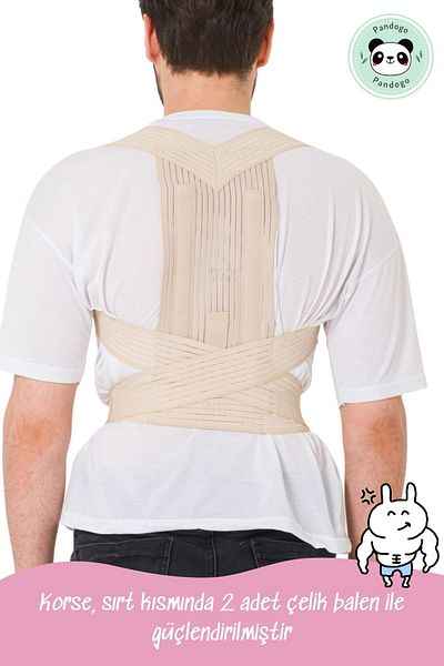 Pandogo Upright Standing Corset Beige Color Humpback Blocker Back Corset
