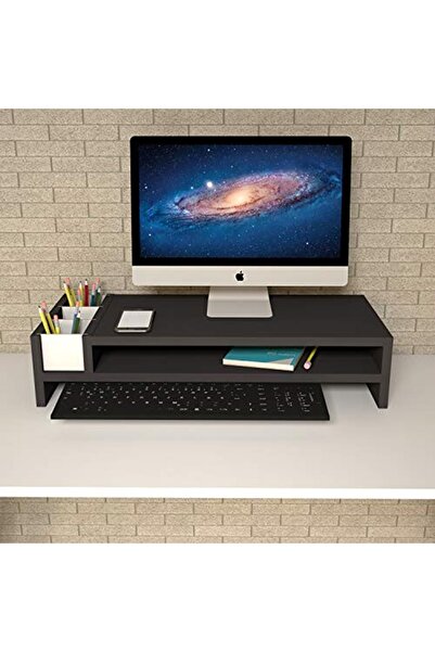 Emkawood Sally Siyah Monitör Yükseltlci Laptop Standı