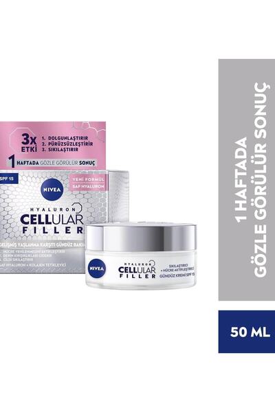 NIVEA Gündüz Kremi Hyaluron Cellular Filler + Sıkılaştırıcı Spf15 50 Ml