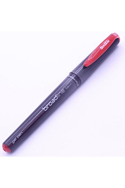 Scrikss قلم جل برودلاين 1.0 ملم قلم توقيع أحمر (12 علبة)