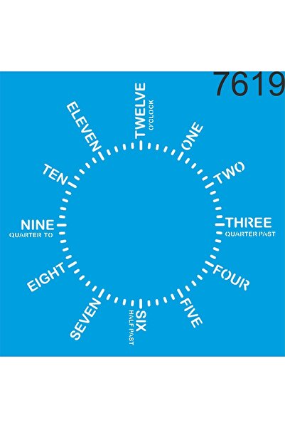 StencilSepeti Modern Clock Pattern - Stencil Painting Template - 40x40cm
