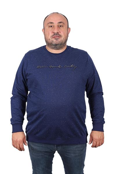 MocGrande Plus Size Sweat New York City 22704-σκούρο μπλε