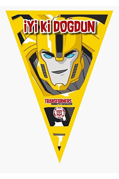 Parti Furyası Bumblebee Parti Malzemeleri Üçgen Iyi Ki Doğdun Flama