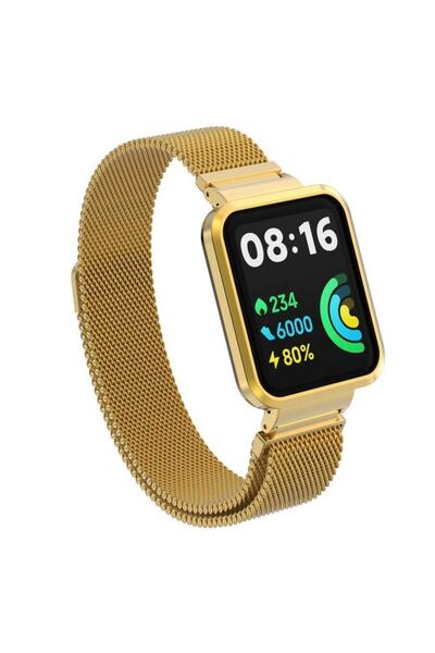 UnDePlus Xiaomi Redmi Watch 2 Lite Uyumlu Kordon Kasalı Milano Loop Metal Kordon