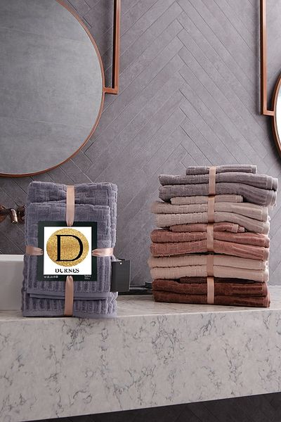 DURNES Premium Bath Set Bath Towel - Hand Towel / 100% Cotton (100% Cotton) / Beige