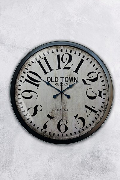 AİB STORE Ρολόι τοίχου 40 εκ. Μαύρο Μεταλλικό Παλιά Πόλη