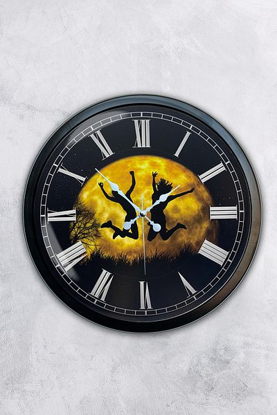 Kasva Concept Gift 40 cm Black Metal Freedom Wall Clock