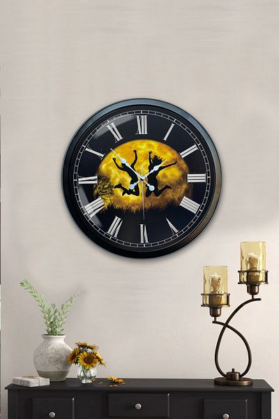 Kasva Concept Gift 40 cm Black Metal Freedom Wall Clock