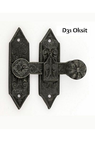 ARON D31 Distressed Oxide Brass Scallop-Chank-Closet-Door-Cover Latch Cardigan