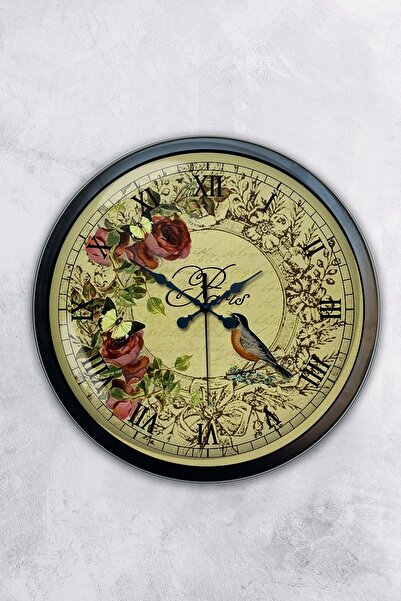 AİB STORE هدية ساعة حائط باريس معدنية سوداء مقاس 40 سم