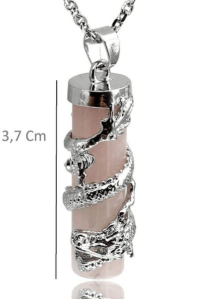 Tesbih Atölyesi Certified Filigree Embroidered Natural Light Pink Quartz Stone Necklace