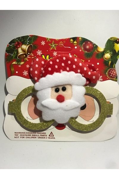 Deniz Party Store New Year's Party Glasses Silvery Plastic Santa Claus Model 1 Piece
