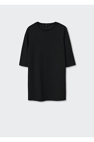 MANGO Woman Πλεκτό μπλουζάκι με ραβδώσεις