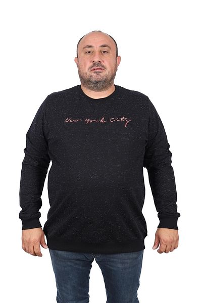 MocGrande Plus Size Sweat New York City 22704-μαύρο