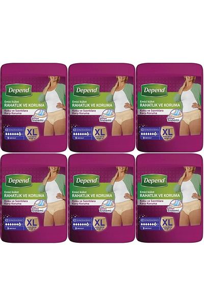 Depend Absorbent Panties Patient Diapers Xl Extra Large 54 Pieces (6pk*9)